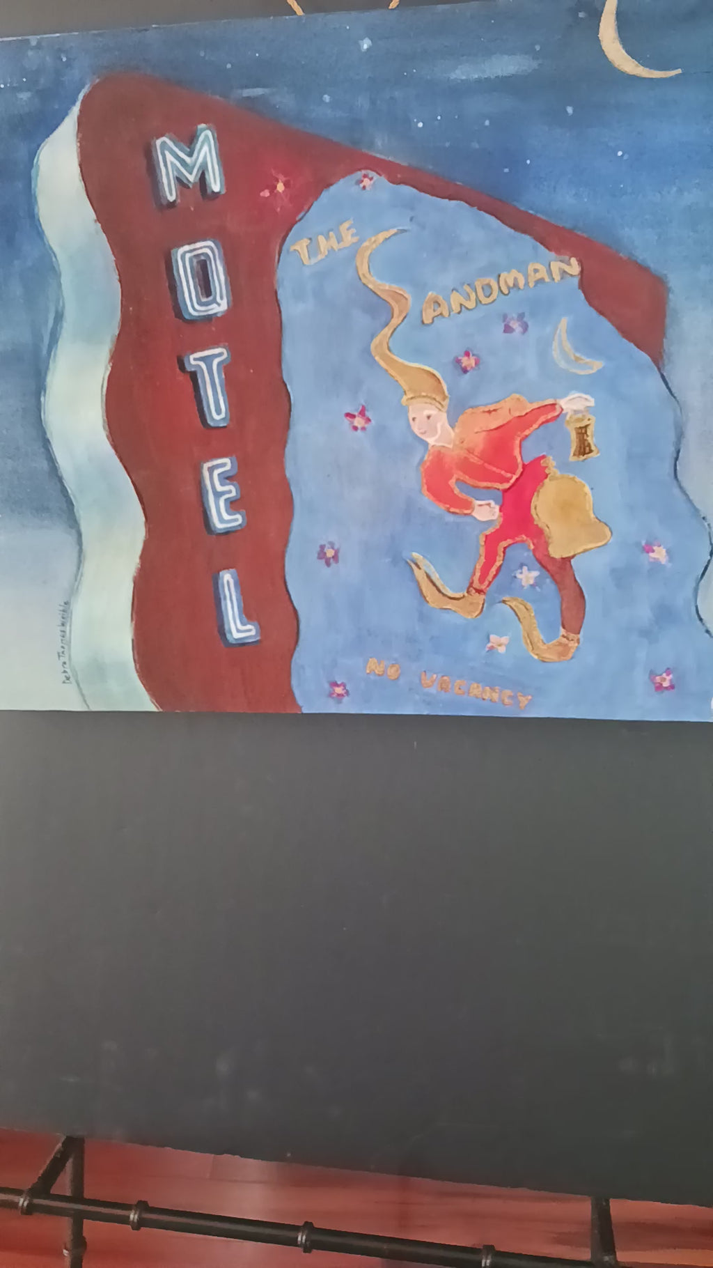 The Sandman Motel Watercolor on Board by Debra Thomas Weible