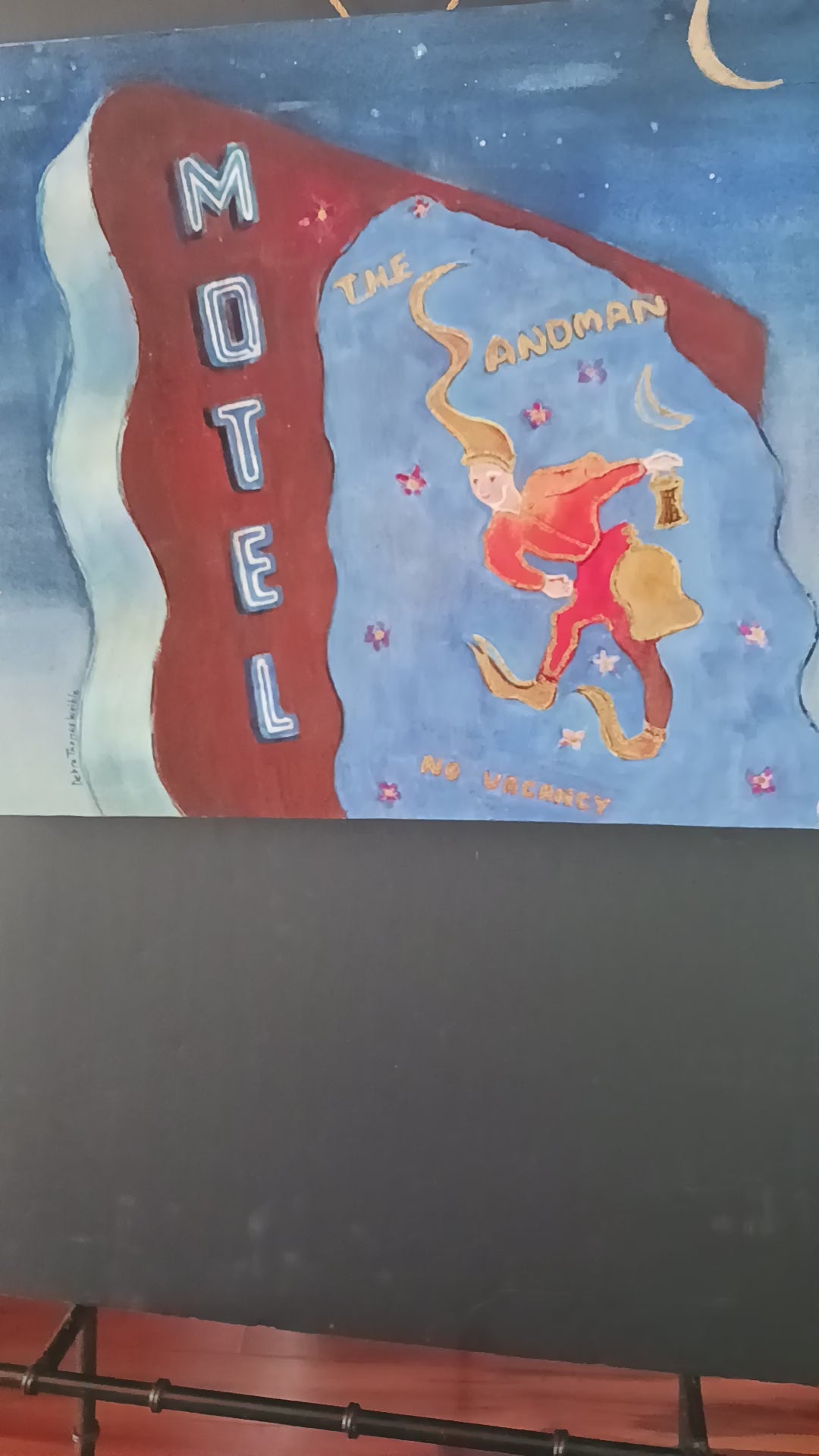 The Sandman Motel Watercolor on Board by Debra Thomas Weible