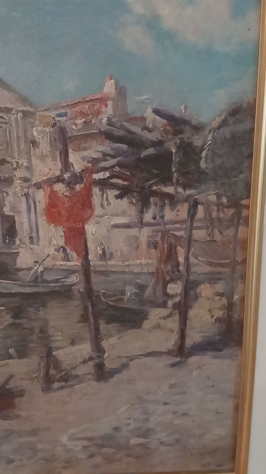 Venice Canal Oil on Canvas by Paul Henri Simons, French, 1865-1932 Listed Artist