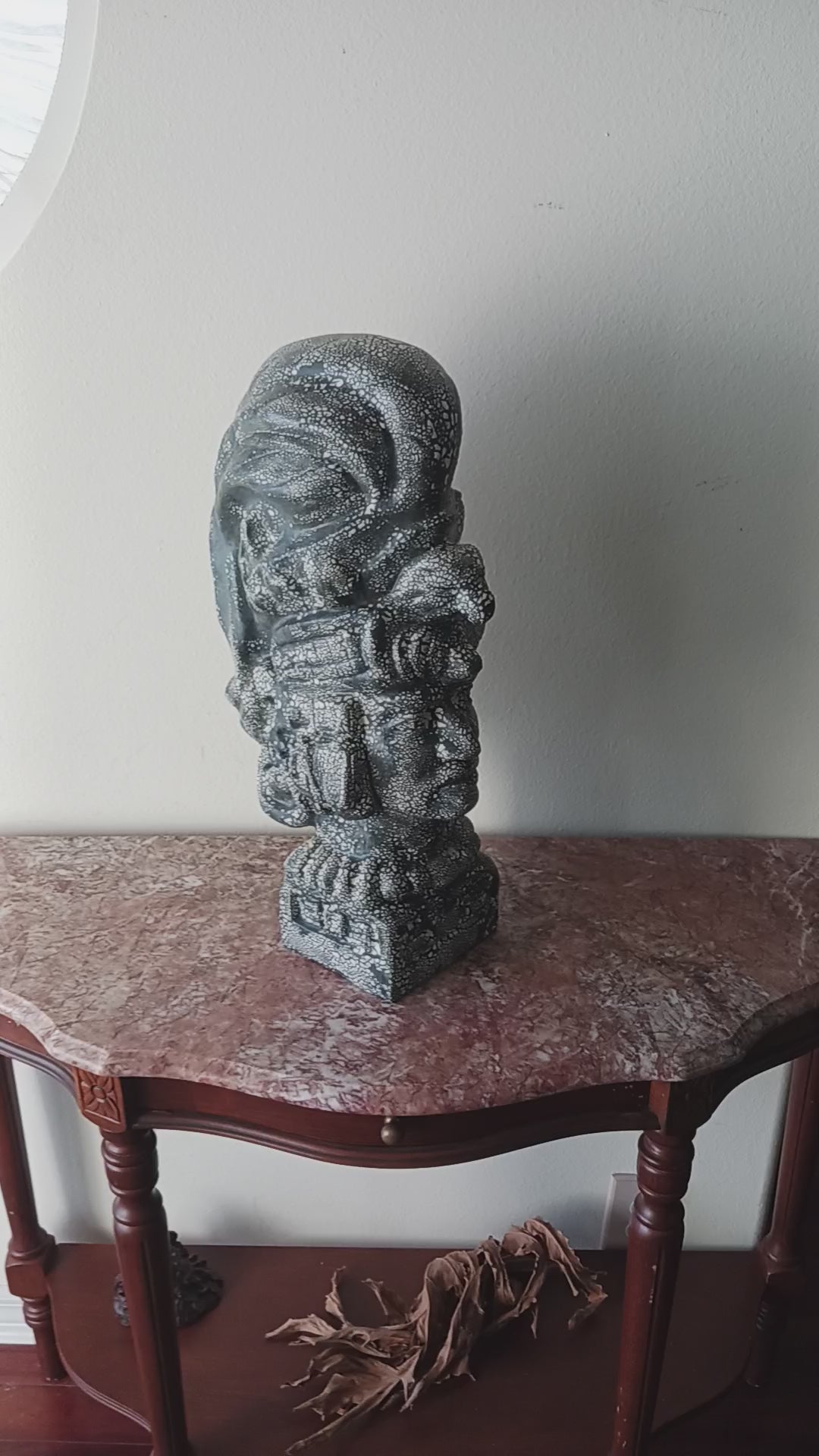 Vintage Ceramic Sculpture of an Ancient Hawaiian Warrior Chief