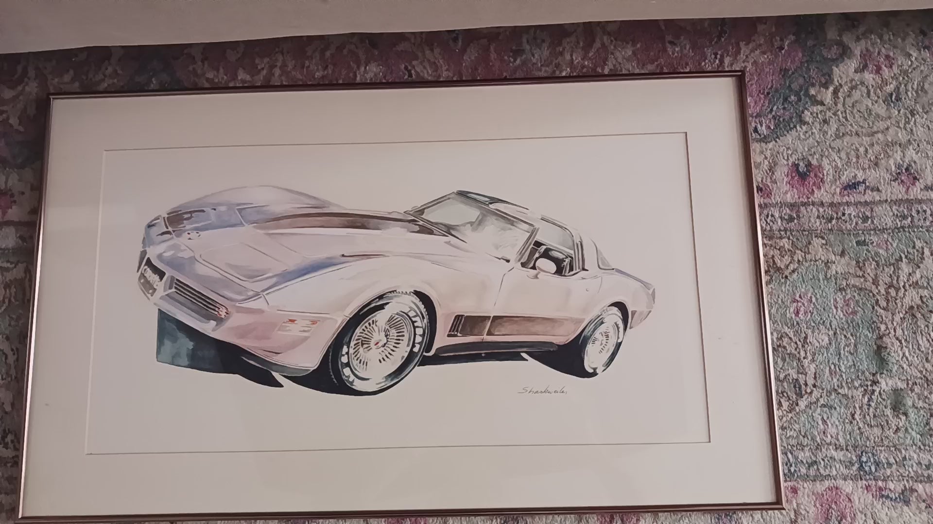 1982 Corvette - Watercolor on paper by David Shankweiler