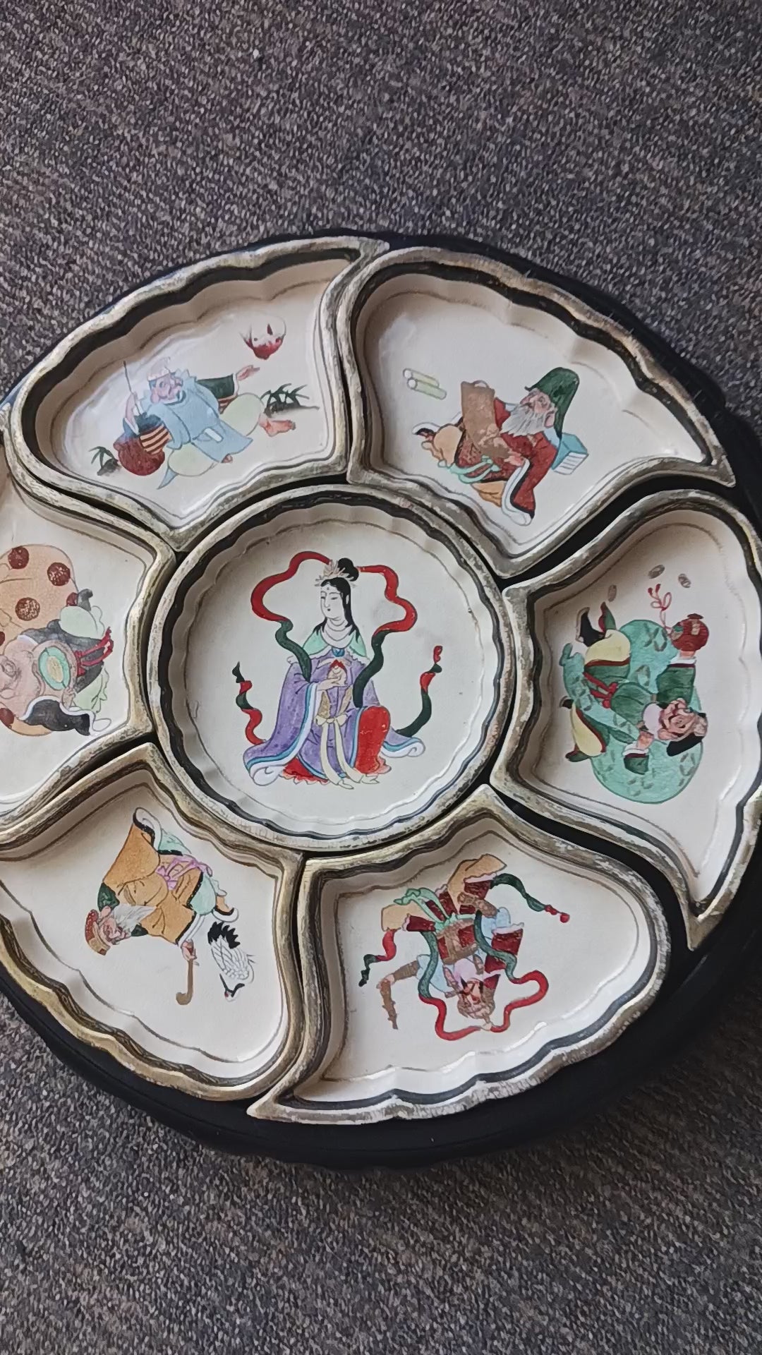 1940s Japanese Immortals Relish or Condiment Tray