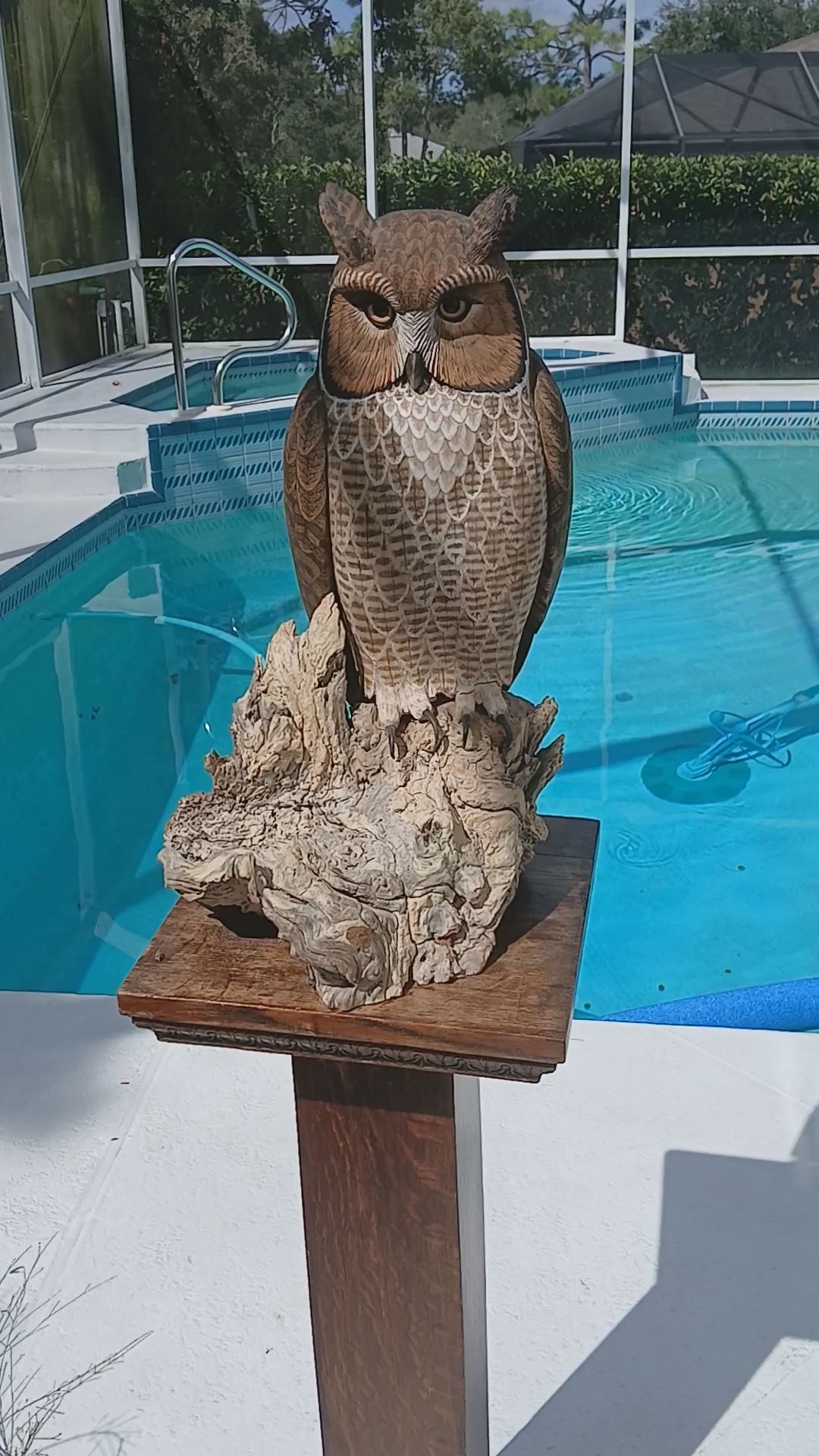 Incredible Del Smith Full Size Carving of a Great Horned Owl