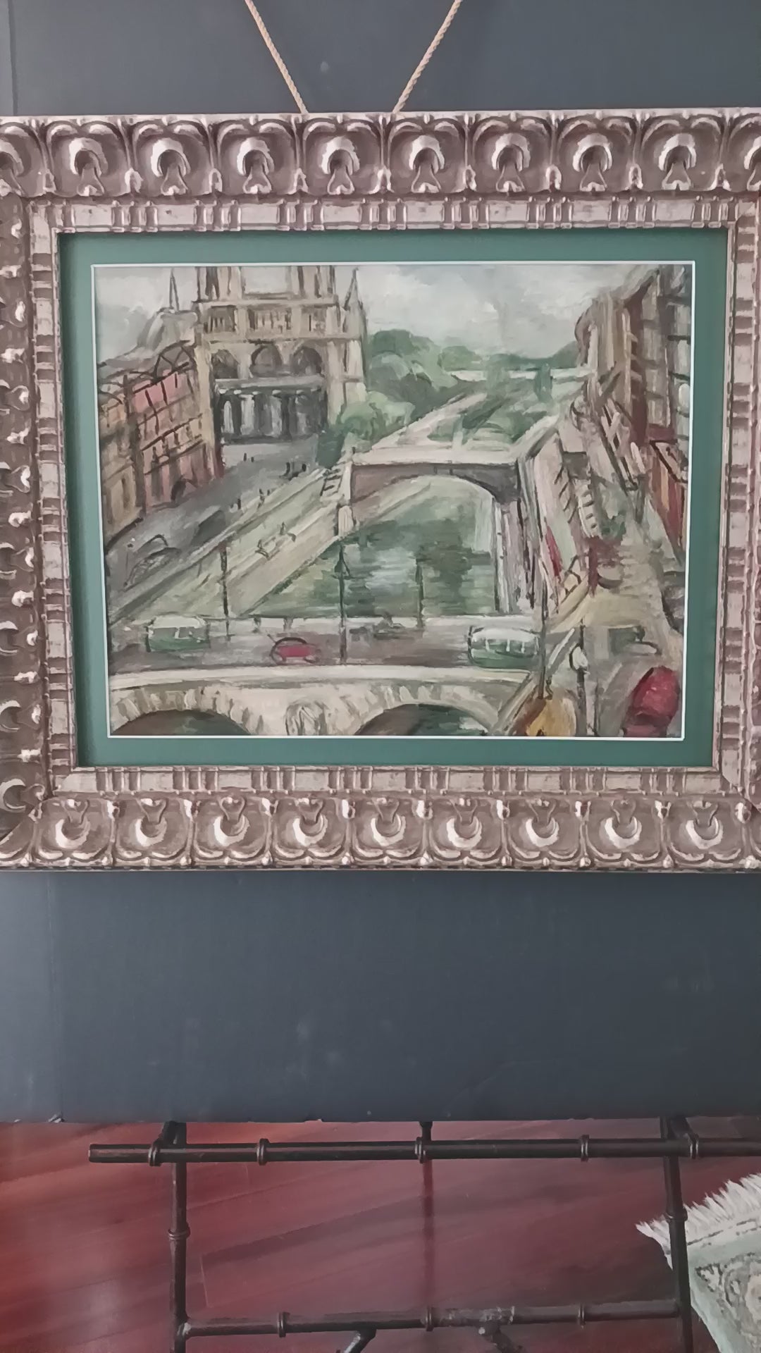 Paris View of Notre Dame oil on Board by Lillian Cotton 1950s Listed Artist