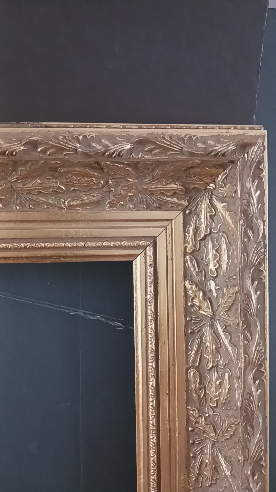 Bright Beautiful Gold Vintage Acanthus Leaf Design Picture Frame 22" x 28"