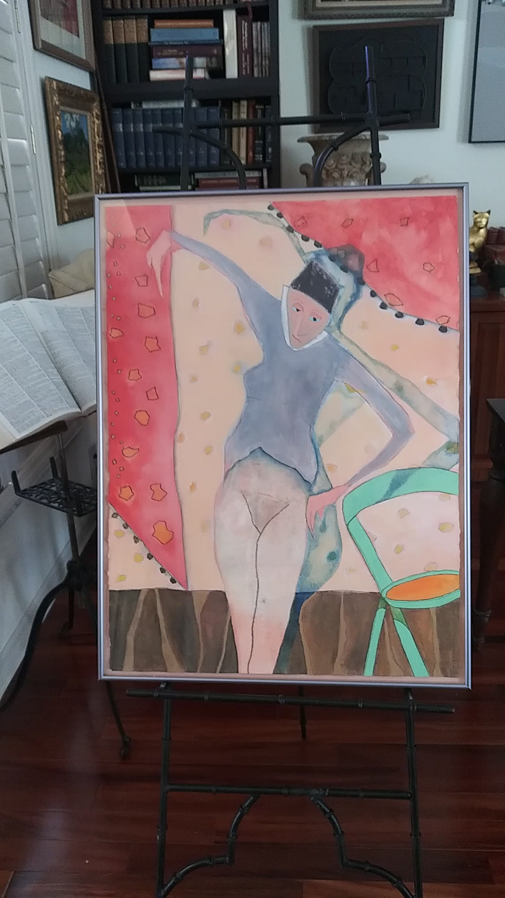 1997 "The Blue Dancer" Original Mixed-Media Artwork by Catherine Dougherty