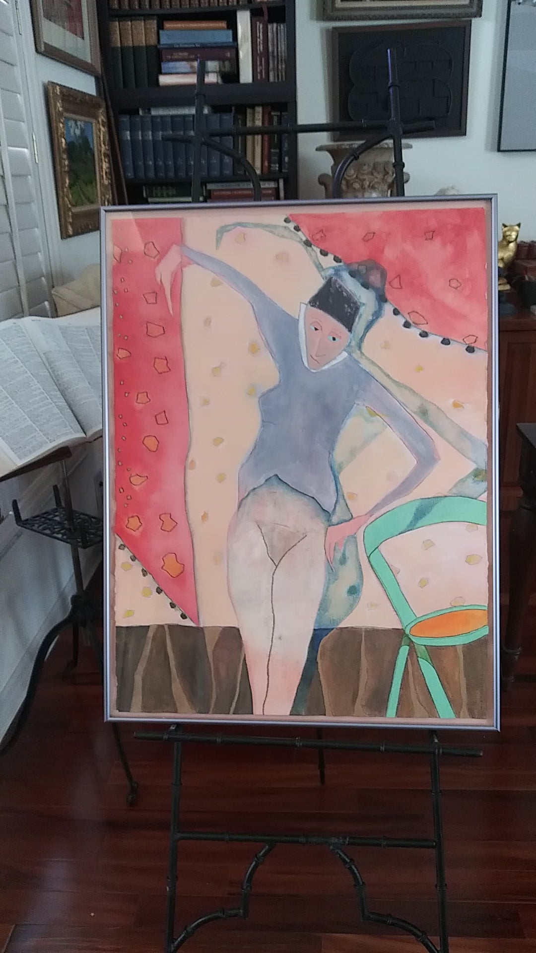 1997 "The Blue Dancer" Original Mixed-Media Artwork by Catherine Dougherty