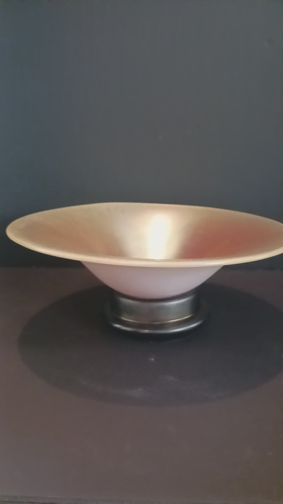 Extremely Rare Large Steuben Aureen Glass Bowl with Separate Base