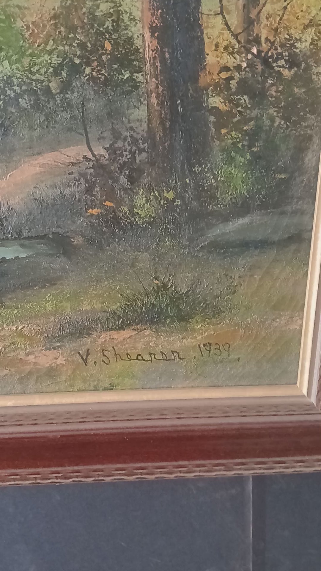 Victor Shearer Landscape Oil Painting with Lake - Listed Artist