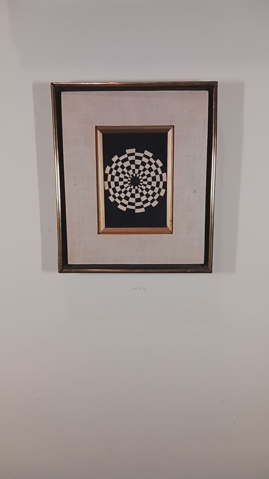 1968 Original Mixed Media Op-Art by African American Artist James McCoy Toller