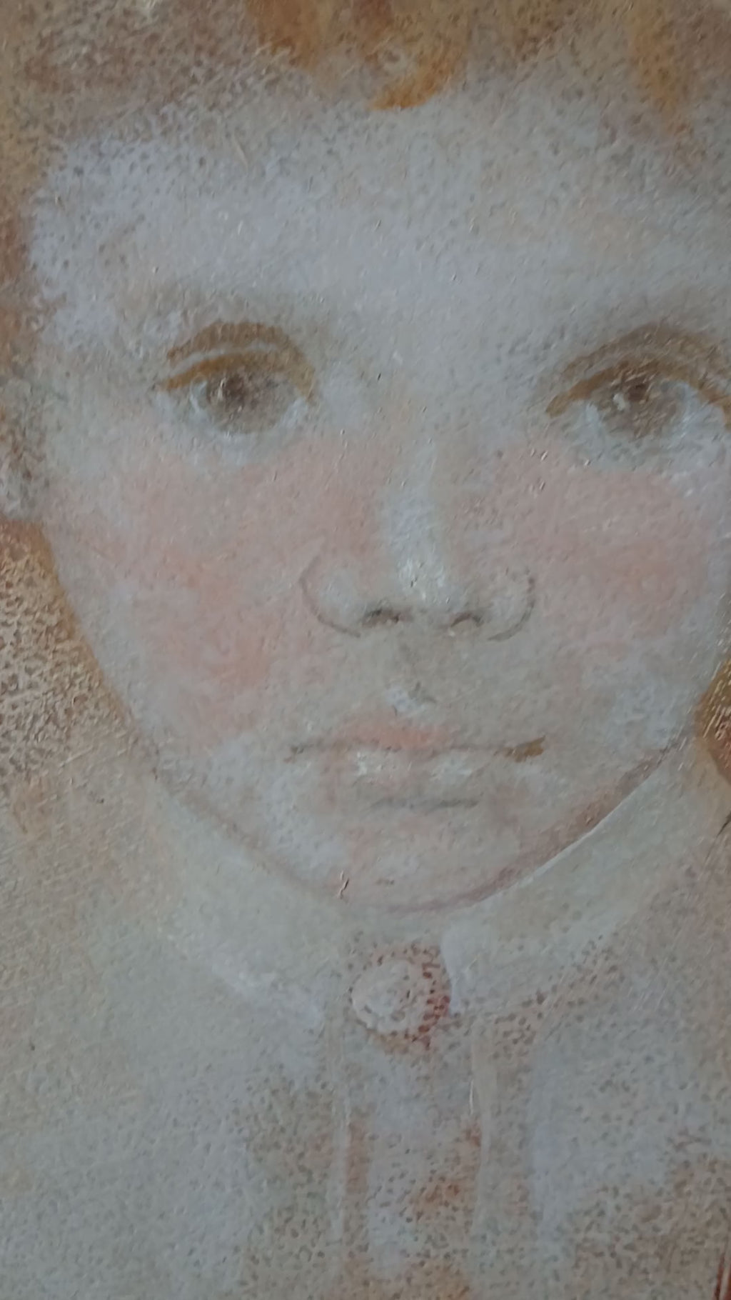 Mid-Century Oil Portrait of a Sweet Child by Nadine Campbell Hoskins c. 1960s