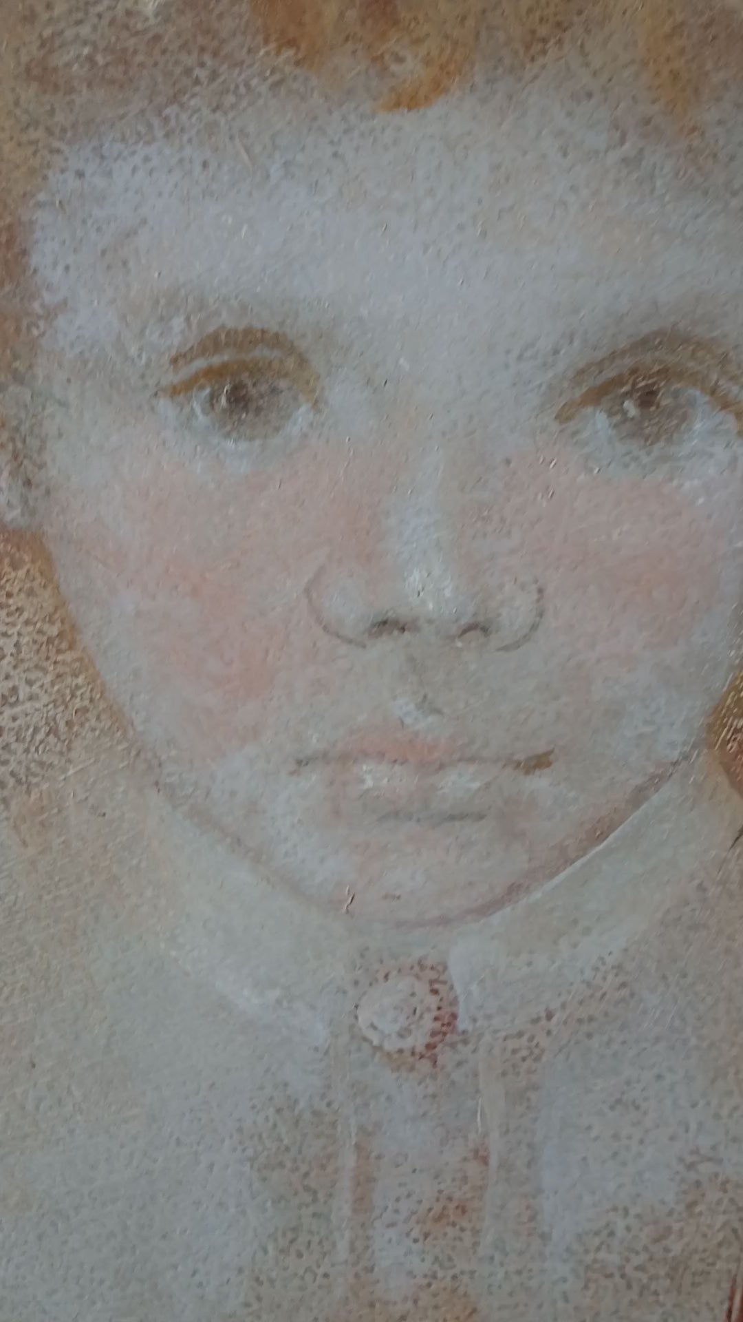 Mid-Century Oil Portrait of a Sweet Child by Nadine Campbell Hoskins c. 1960s