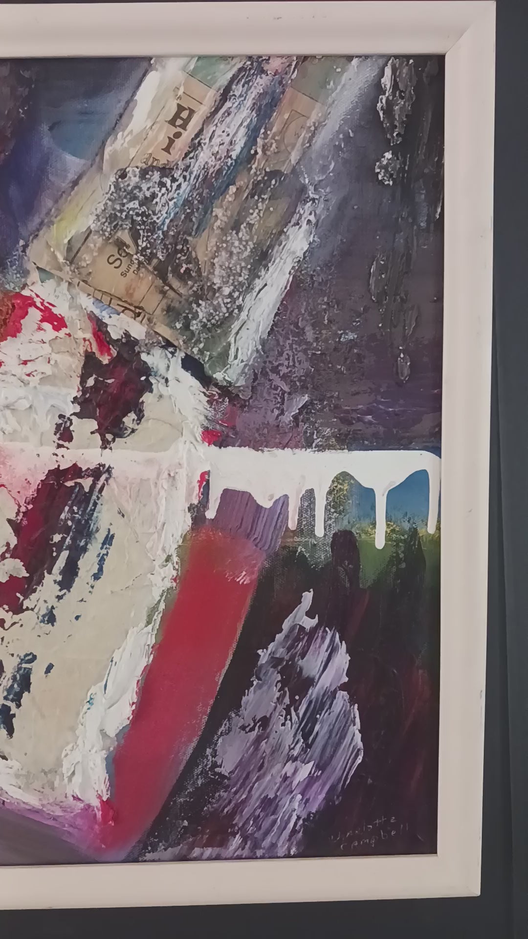 Powerful Mixed Media Painting about September 11 Charlotte May Campbell 2001