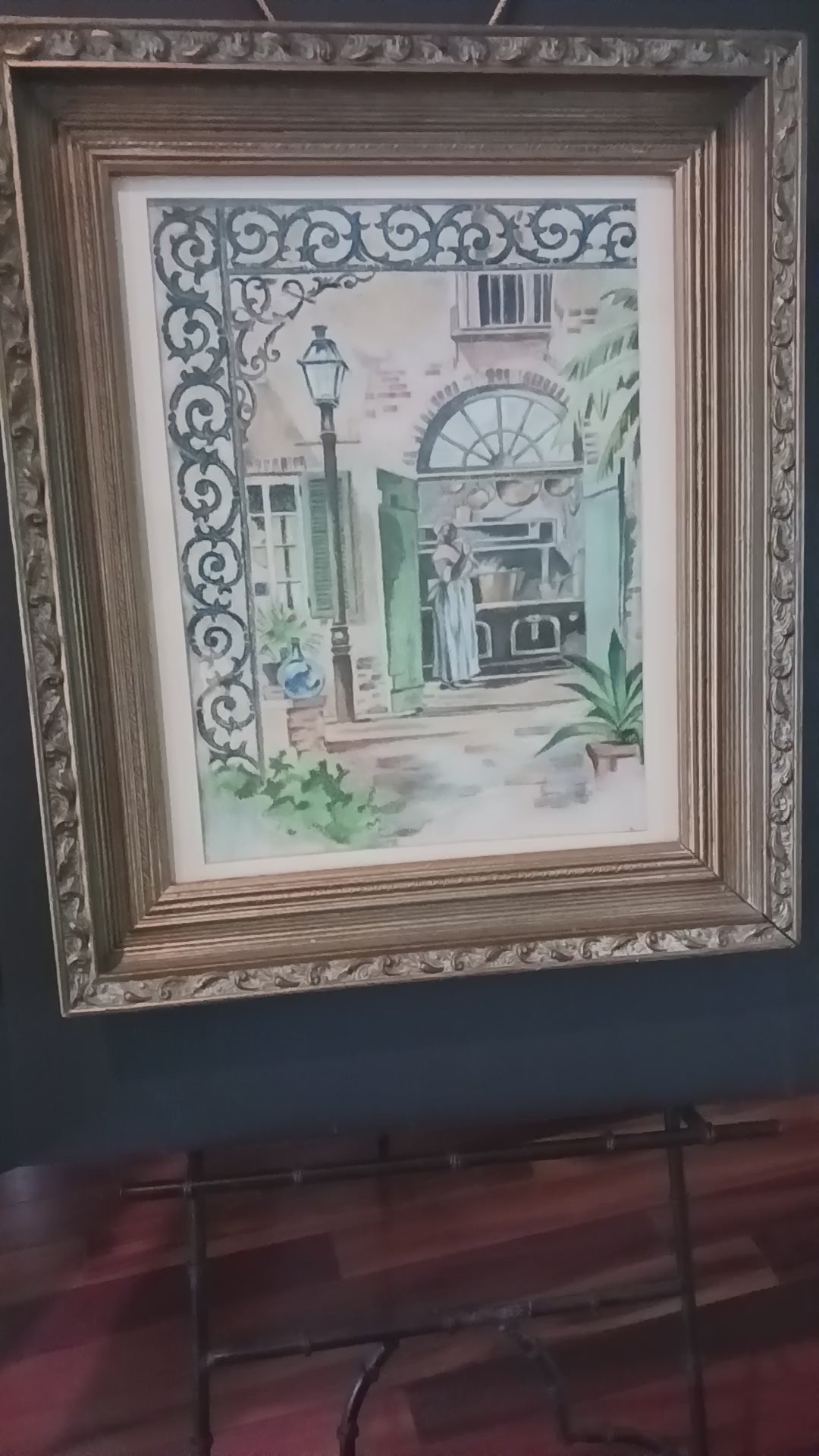New Orleans Kitchen - Hand Painted in Gouache, Signed Don Fritchey, 1968