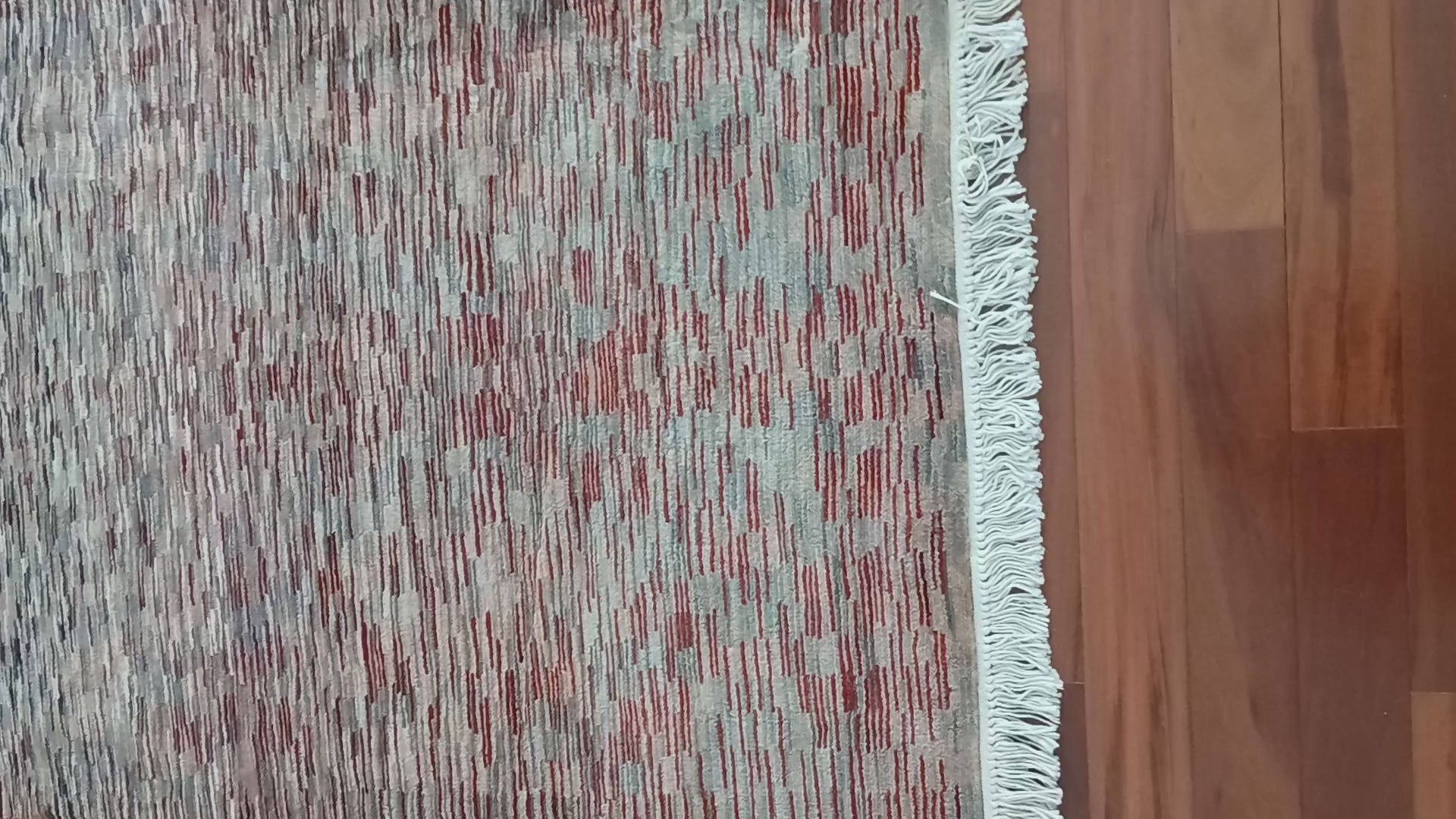 Dramatic Vintage Hand-Woven Moroccan Stripe Design Rug