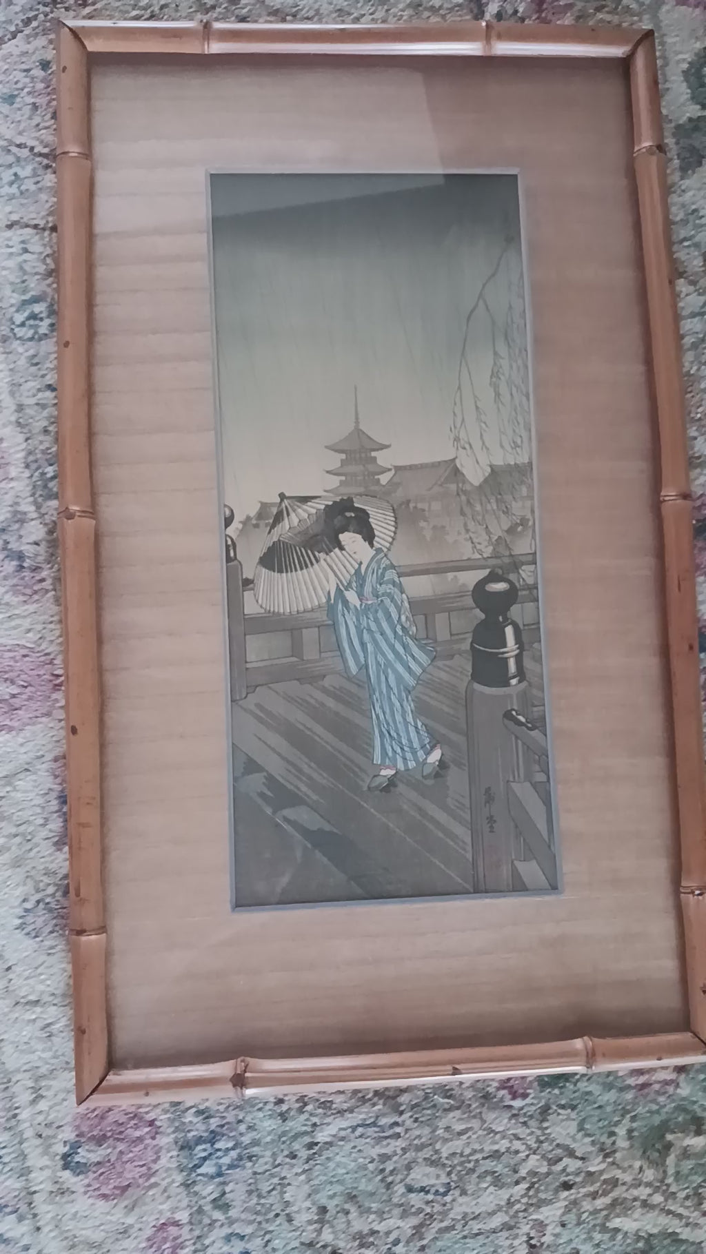 Share Hodo Nishimura - Summer Rain - 1930s Japanese Woodblock Print