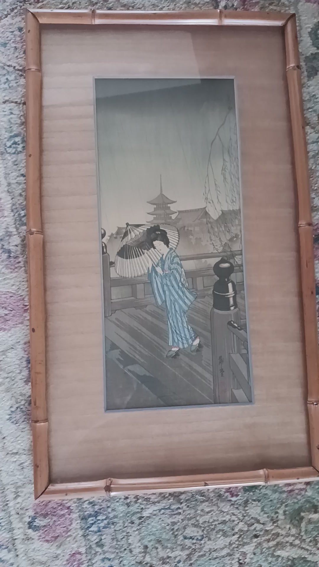Share Hodo Nishimura - Summer Rain - 1930s Japanese Woodblock Print