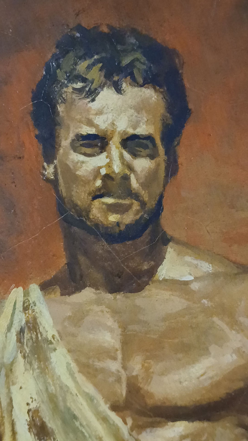 Oil Painting Steve Reeves Hercules 1950s by Frank Cozzarelli / Bianculli Estate
