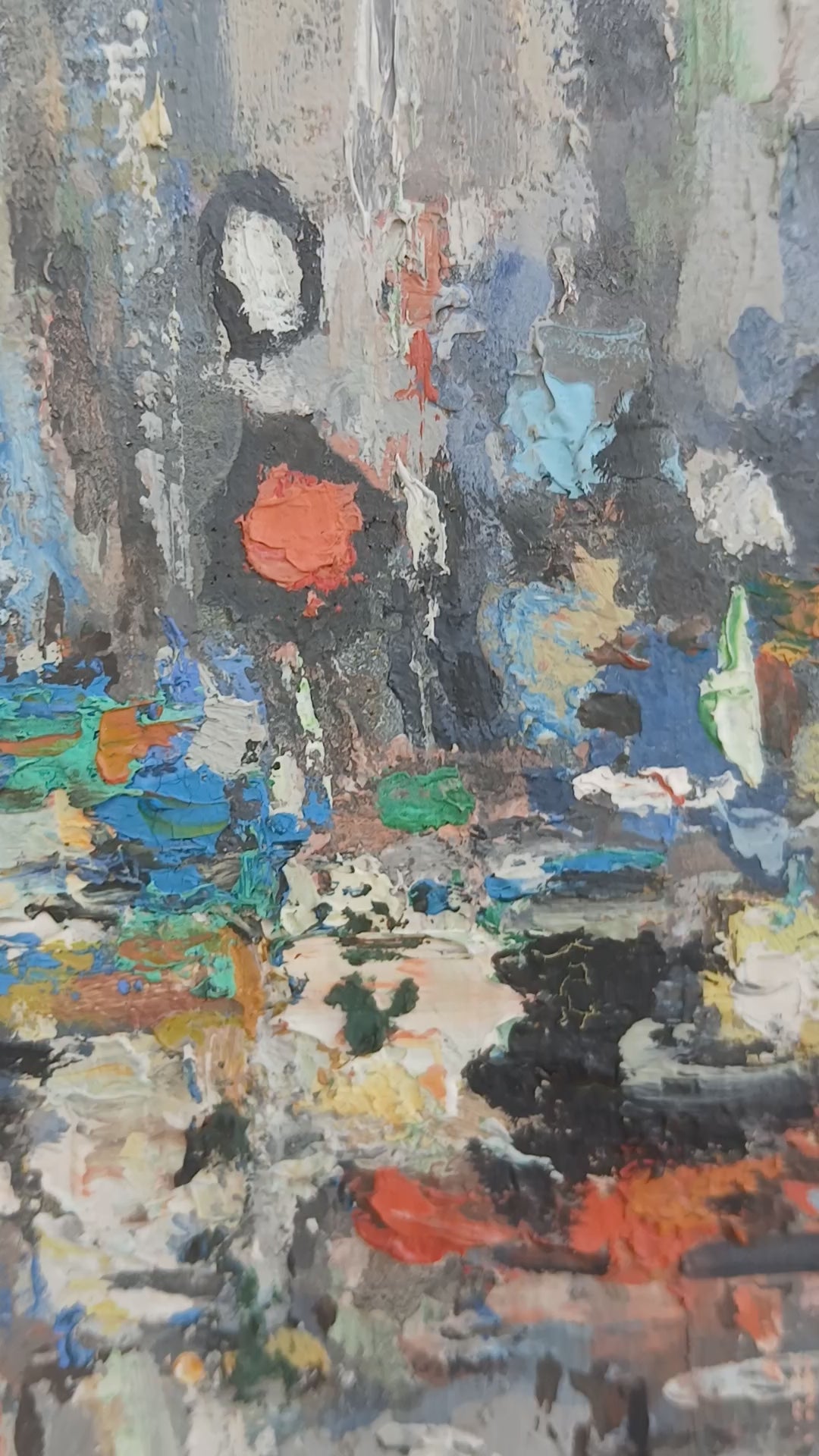 1960s Abstract Oil on Canvas by Abdelkader Guermaz