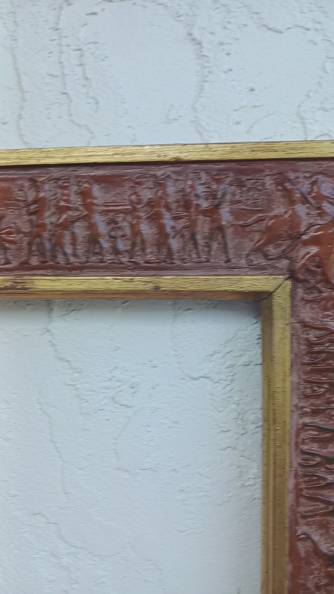 Babylonian Frieze Picture Frame 36 x 24 Gilgamesh Slaying The Bull of Heaven