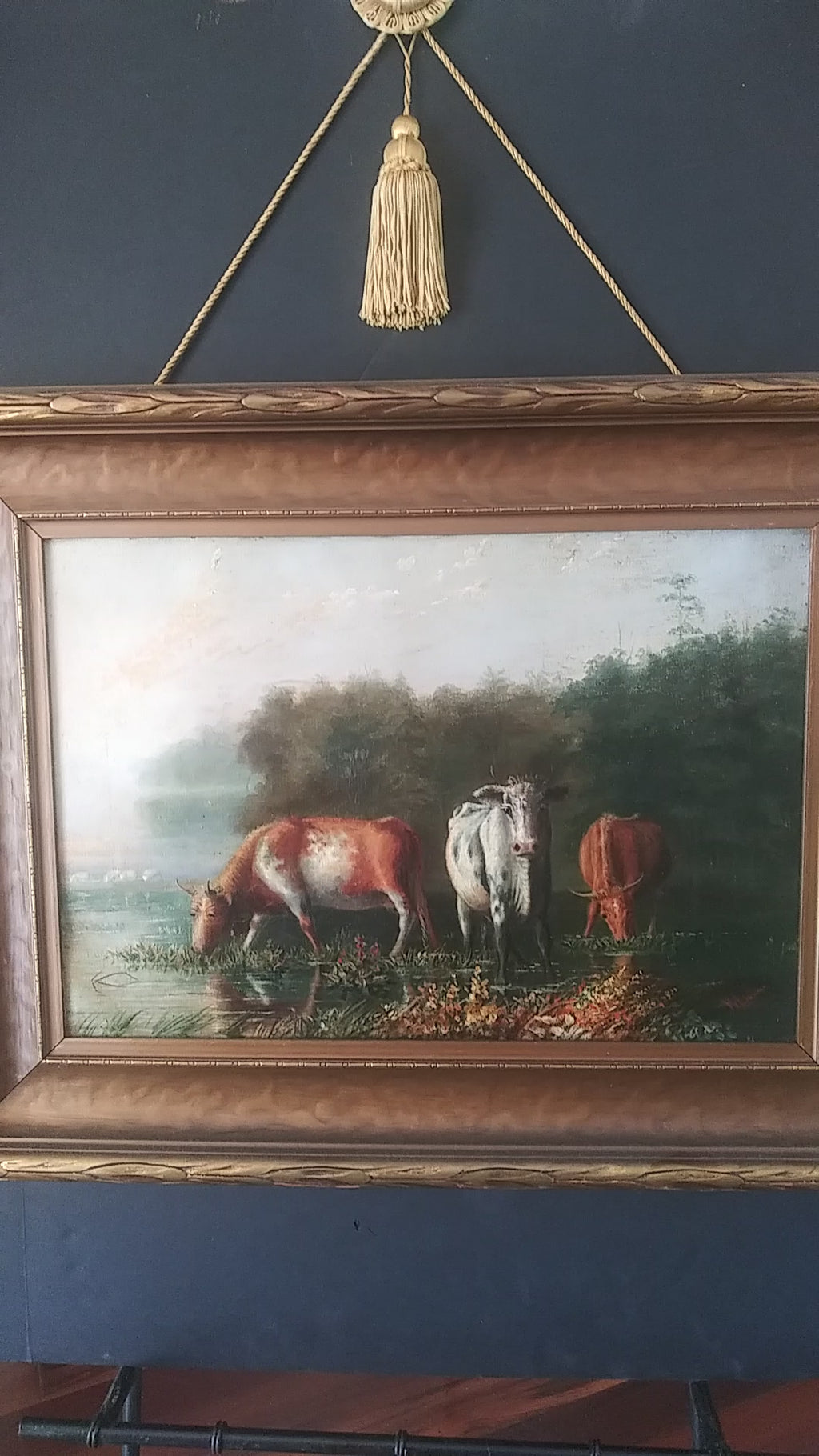 Cattle Watering, oil on canvas by William Lees Judson 1842-1928 Listed Artist