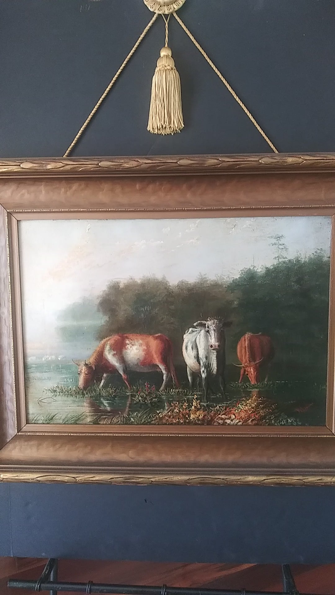 Cattle Watering, oil on canvas by William Lees Judson 1842-1928 Listed Artist
