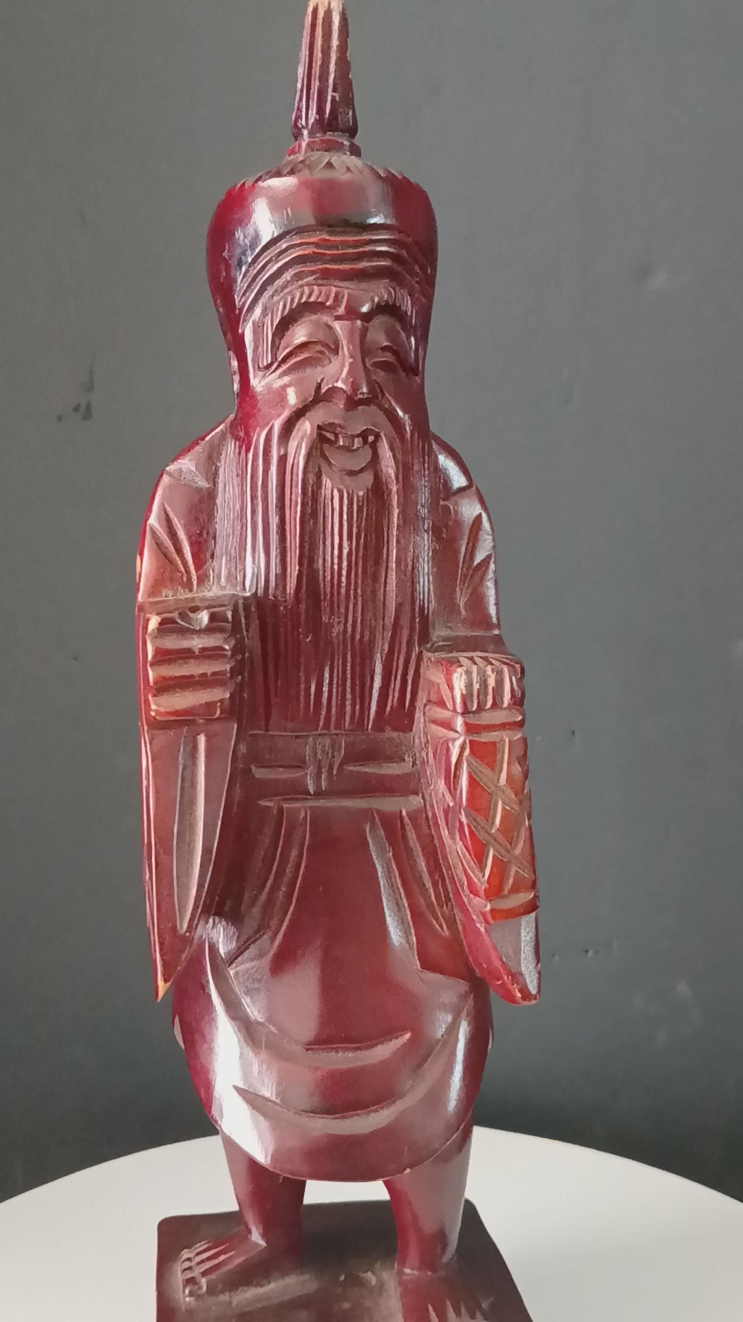 Hand-carved Boxwood Figure of a Chinese Ancient