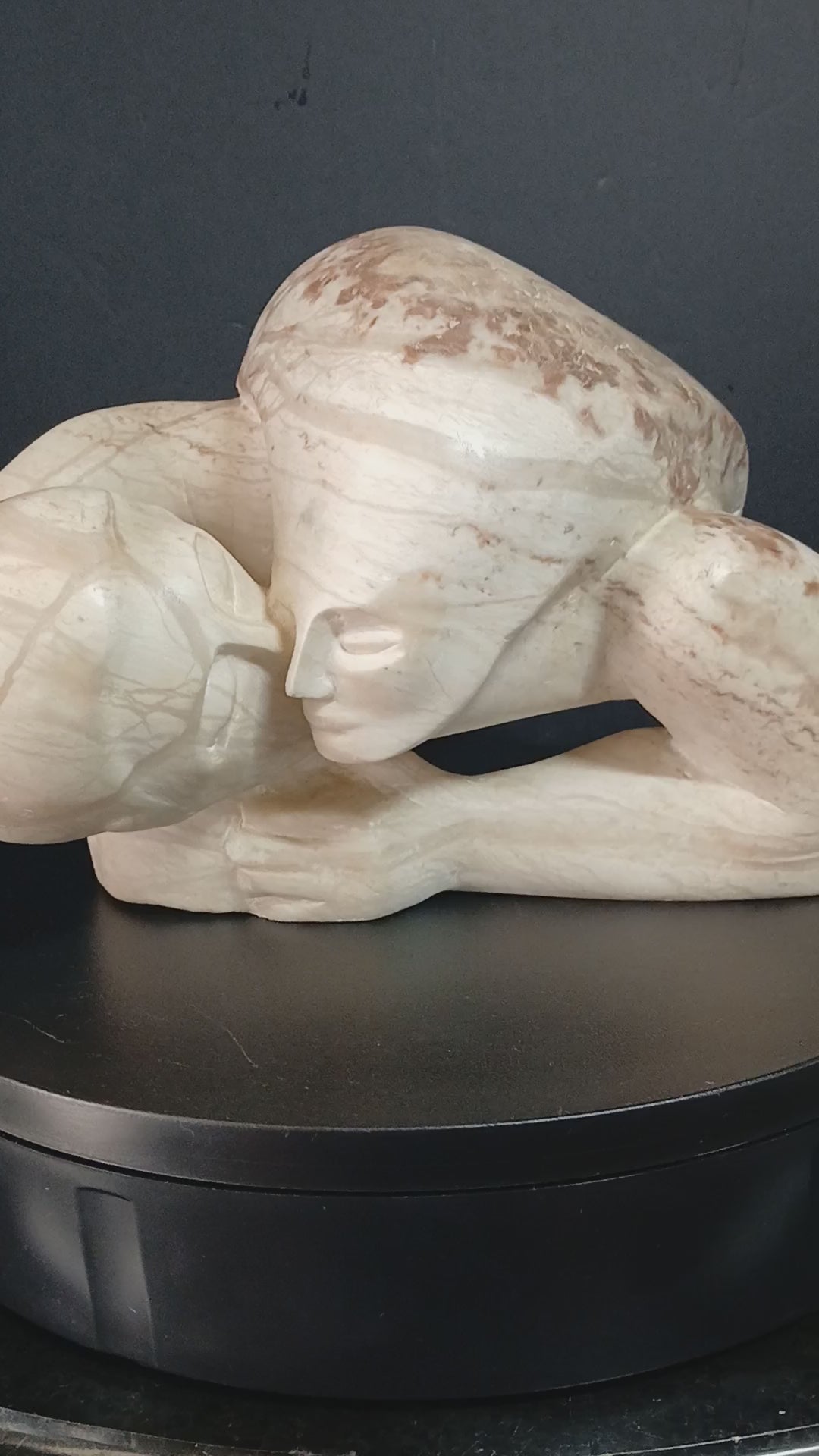 Museum Quality Marble Sculpture "The Kiss" by Leonora Eunice Arye 1977