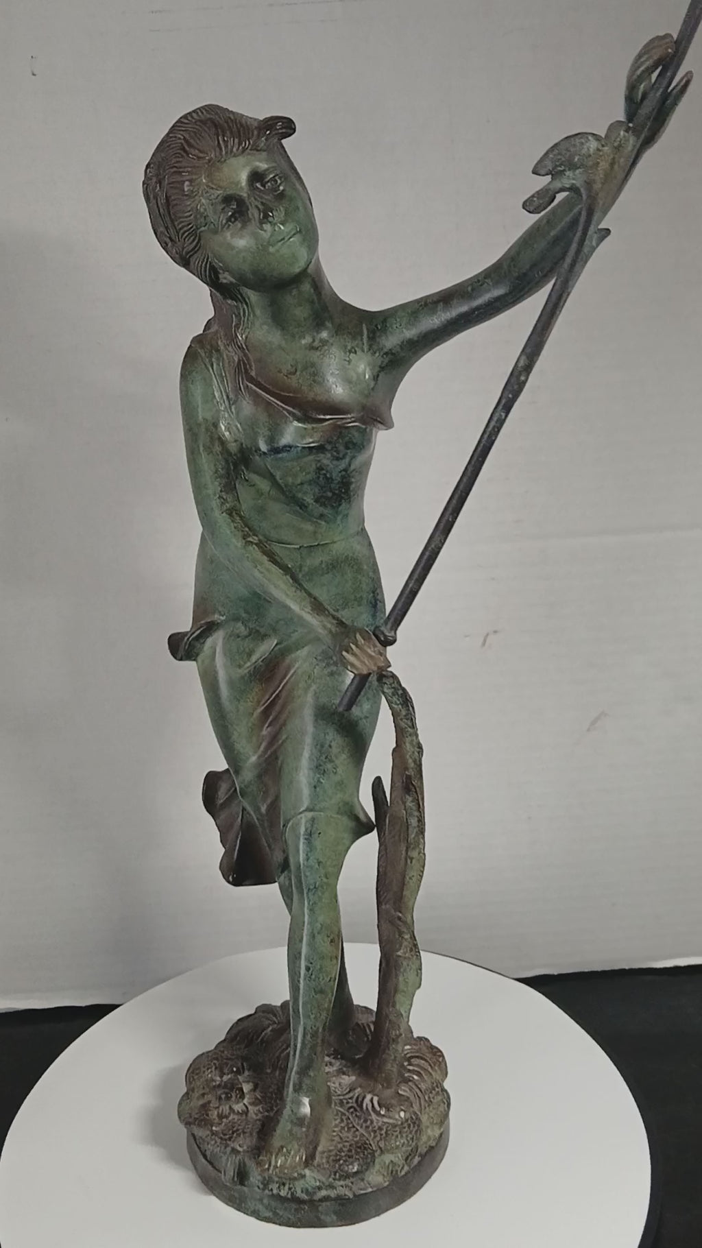Art Nouveau Style Bronze Sculpture Young Girl With Her Birds FREE SHIPPING!