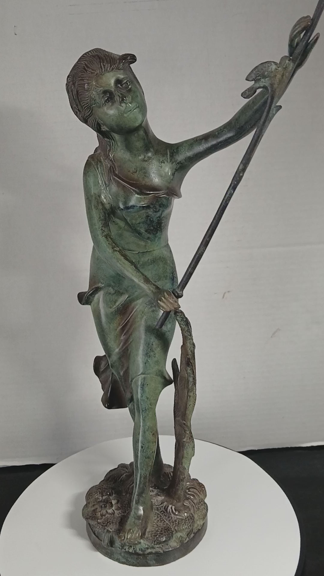 Art Nouveau Style Bronze Sculpture Young Girl With Her Birds FREE SHIPPING!