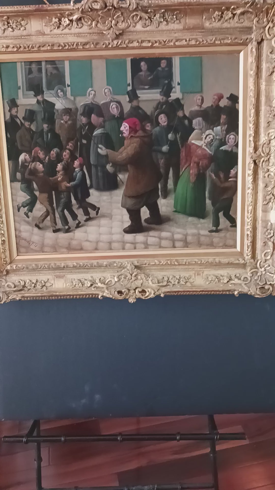 19th Century "Le Jour Du Carnaval" by Muenier Fils French Realist Oil Painting